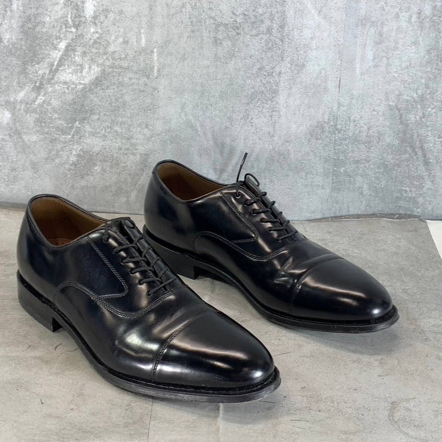 JOHNSTON & MURPHY Men's Black Calfskin Melton Cap-Toe Lace-Up Oxfords SZ 11