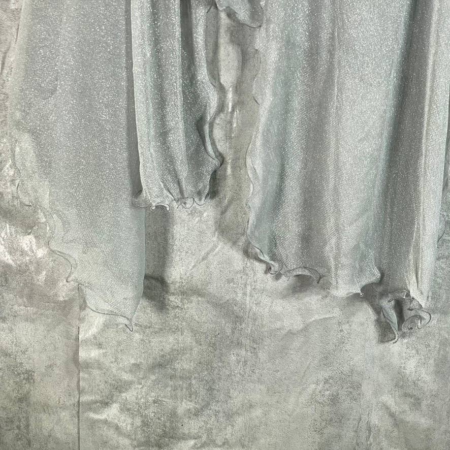 INC INTERNATIONAL CONCEPTS Women's Silver Metallic Ruffle-Edge Evening Wrap