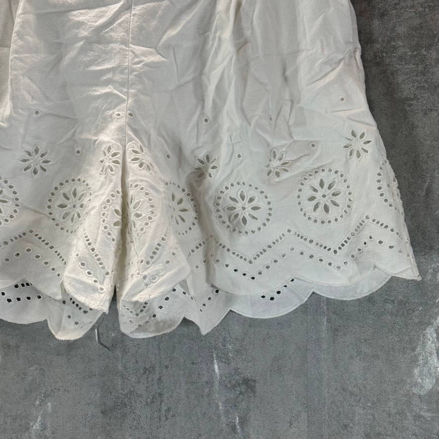 INC INTERNATIONAL CONCEPTS Women's Bright White High-Rise Eyelet Shorts SZ 10