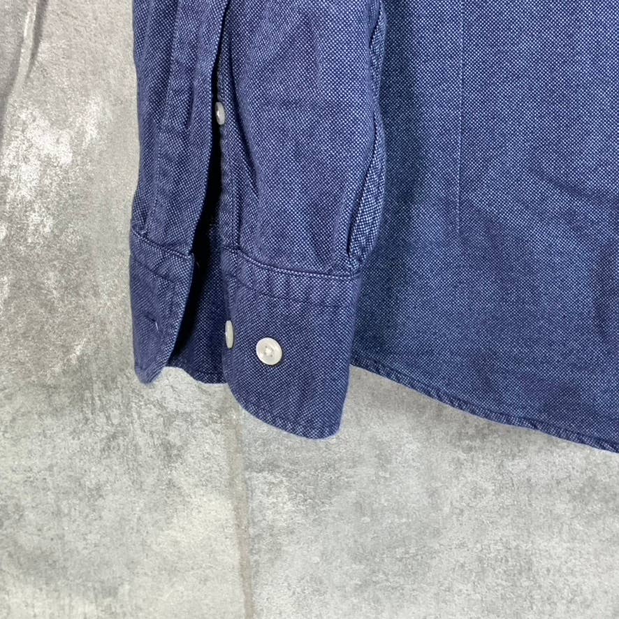MASSIMO DUTTI Men's Navy Regular-Fit Button-Up Long Sleeve Shirt SZ M