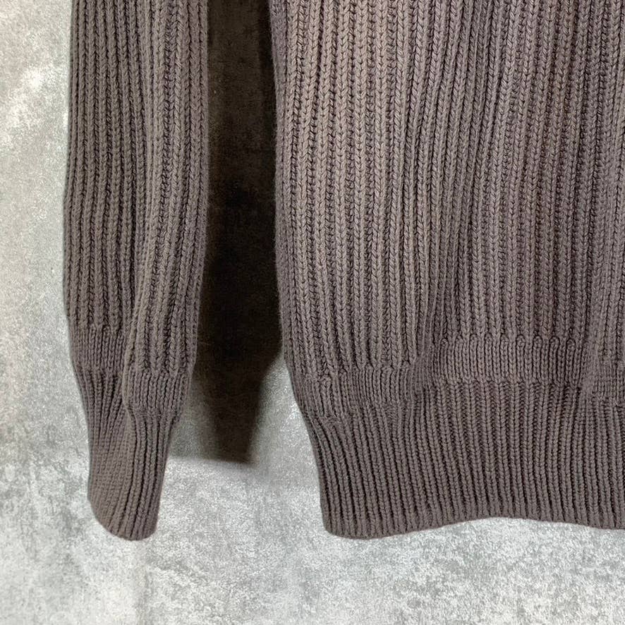 ZARA MAN Men's Brown Knit Crewneck Cotton Pullover Sweater SZ M