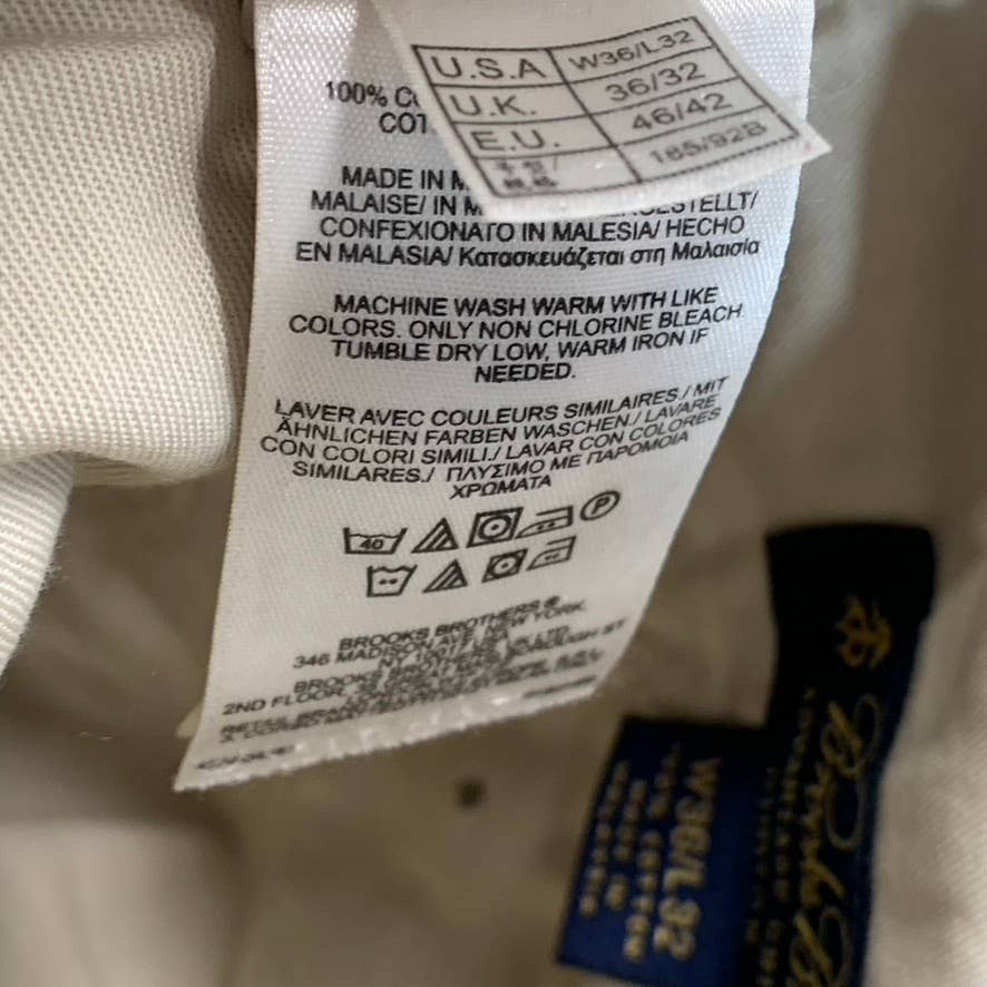 BROOKS BROTHERS Men's Khaki Hudson Fit Stretch Advantage Chino Pants SZ 36X32