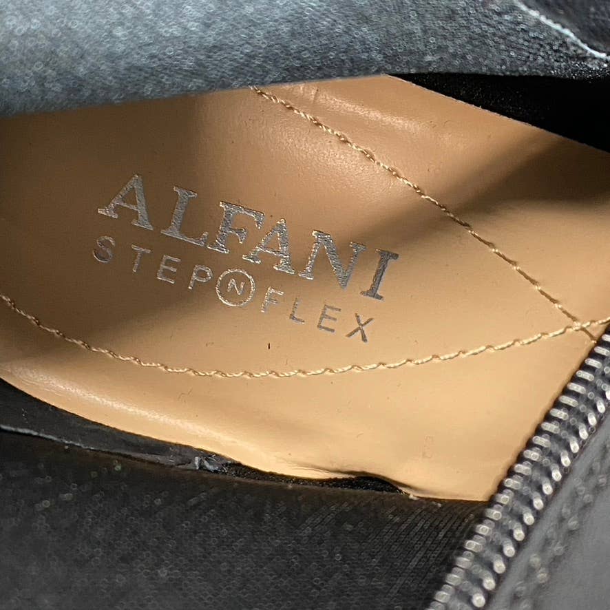 ALFANI Step N' Flex Women's Black Faux-Leather Terrie Side-Zip Booties SZ 7.5