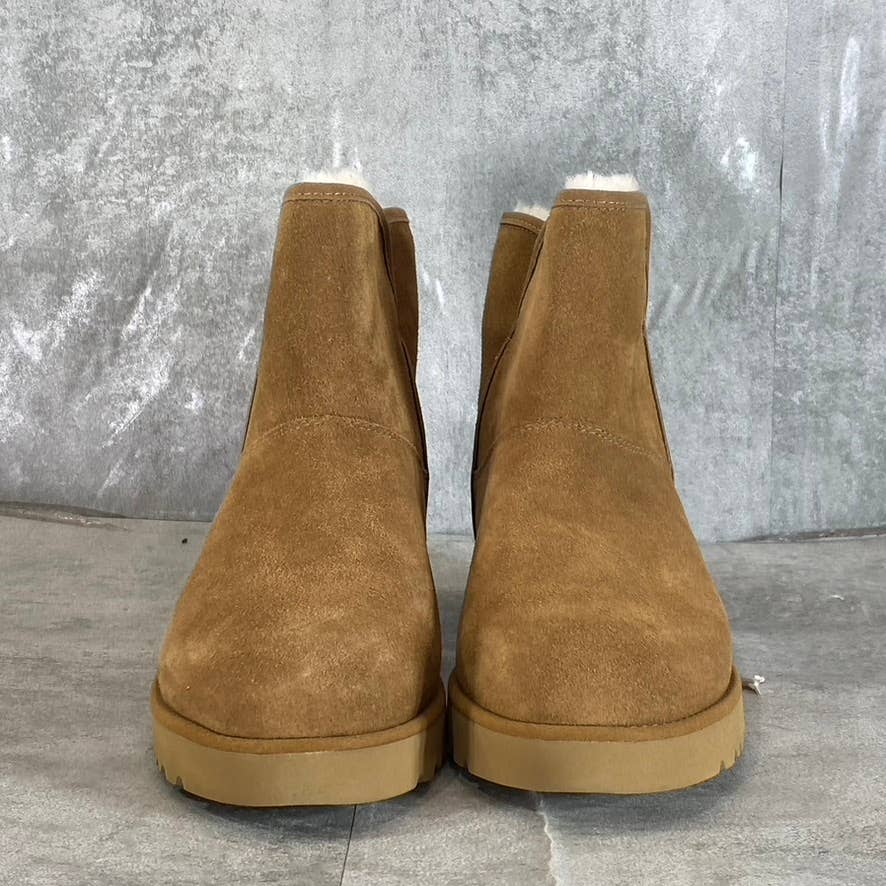 UGG Women's Cognac Suede Cory II Round-Toe Pull-On Wedge Winter Boots SZ 7.5