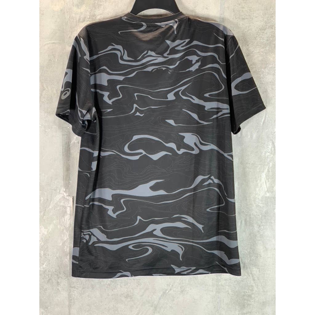 ASICS Men's GPX Black/Grey Printed Performance Crewneck Short-Sleeve T-Shirt SZM