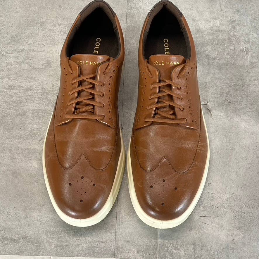COLE HAAN ZeroGrand Men's British Tan/Ivory Wingtip Lace-Up Oxford Sneakers 13