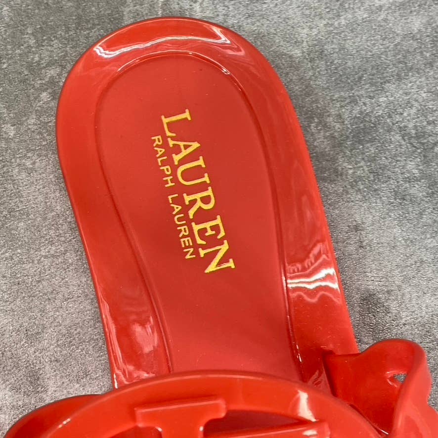 LAUREN RALPH LAUREN Women's Hayannis Port Orange Audrie Jelly Thong Sandals SZ8B