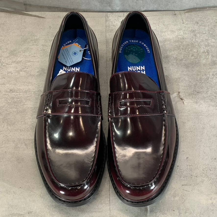 NUNN BUSH Men's Burgundy Multi Lincoln Moc Toe Penny Loafer SZ 14