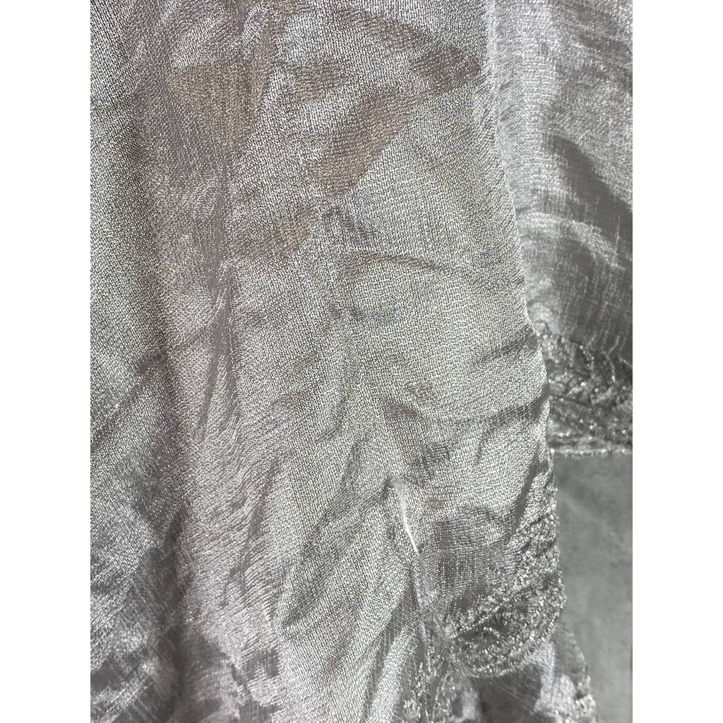 INC INTERNATIONAL CONCEPTS Women's Silver Crescent Scalloped Wrap SZ OS