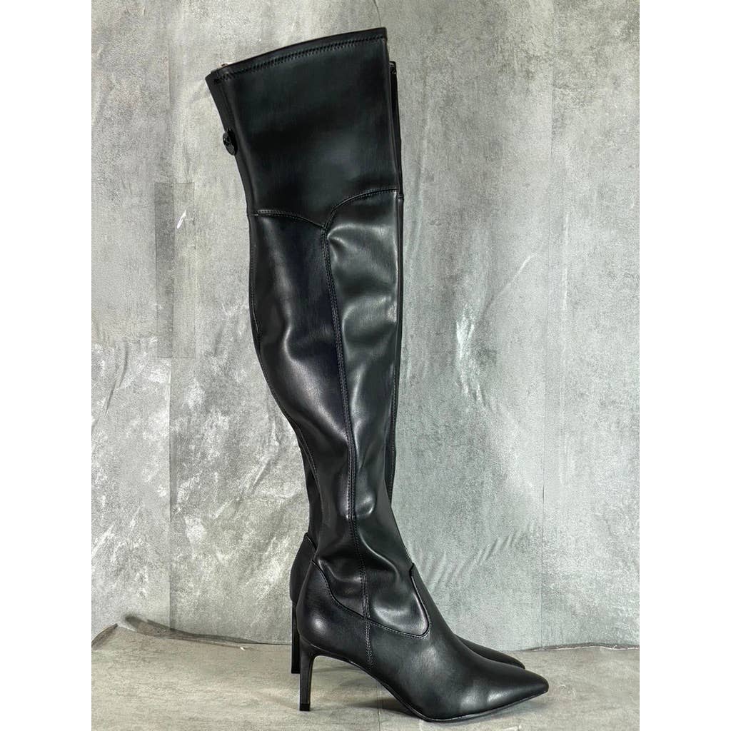 CALVIN KLEIN Women's Faux-Leather Sacha Pointed-Toe Over-The-Knee Boots SZ 6