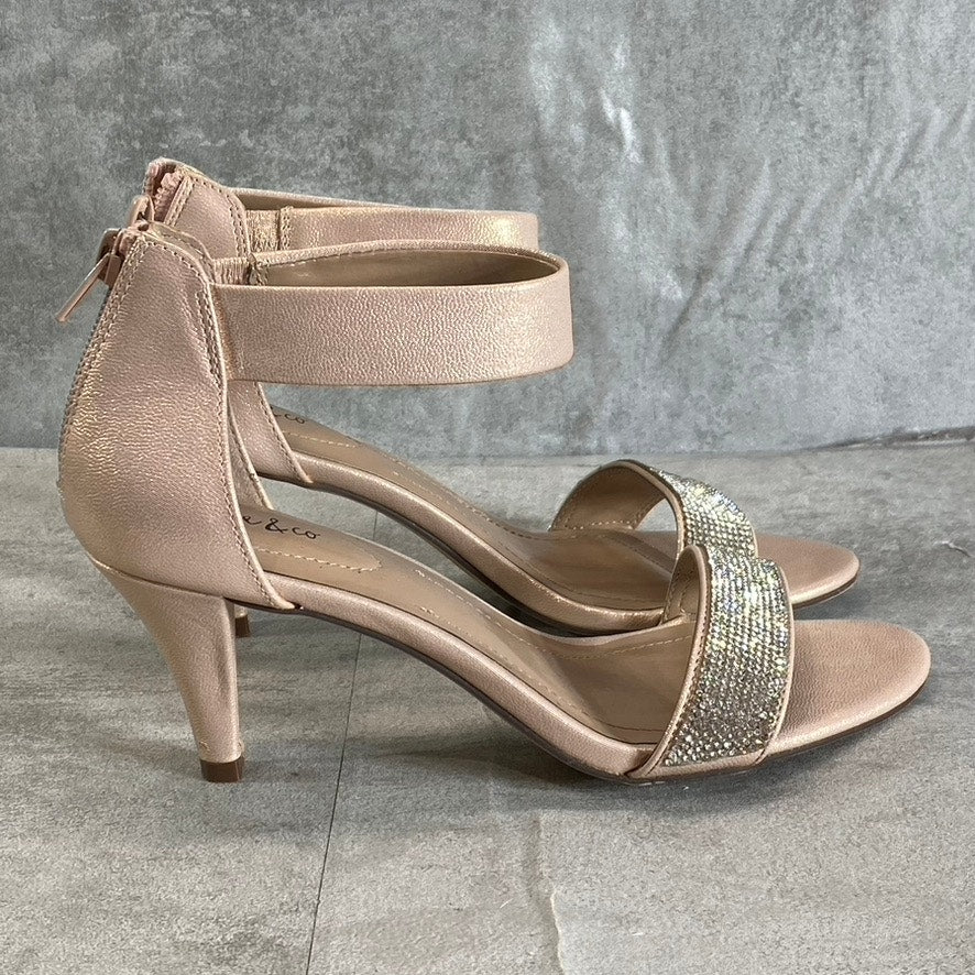 STYLE & CO Women's Blush-Silver Embellished Phillyis Two-Piece Evening Sandals