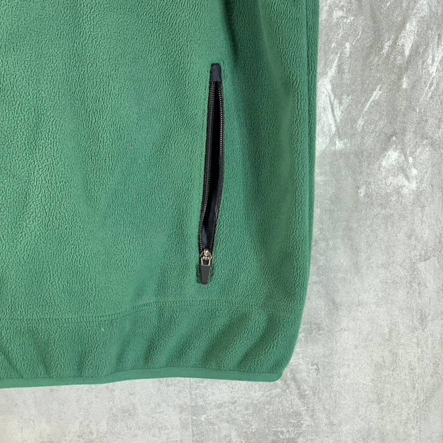 LANDS' END Men's Green Fleece Full-Zip Stand-Collar Vest SZ XL
