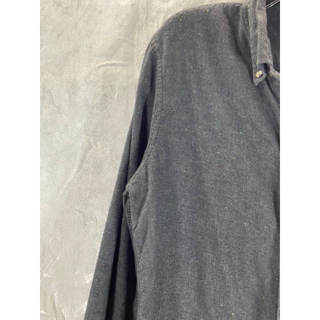 ABERCROMBIE & FITCH Men's Charcoal Muscle Button-Up Long-Sleeve Shirt SZ S
