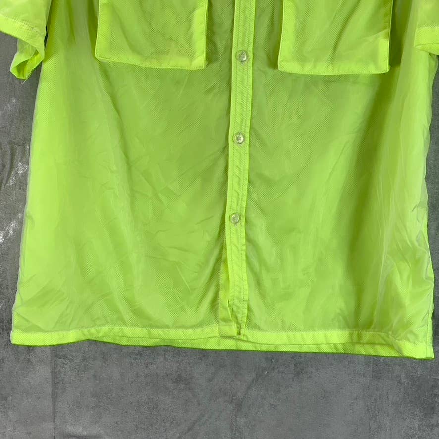 ASOS Men's Neon Oversized Double Pocket Button-Up Short-Sleeve Shirt SZ M