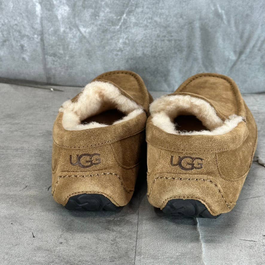 UGG Men's Chestnut Suede Ascot Furr Slip-On Slippers SZ 9