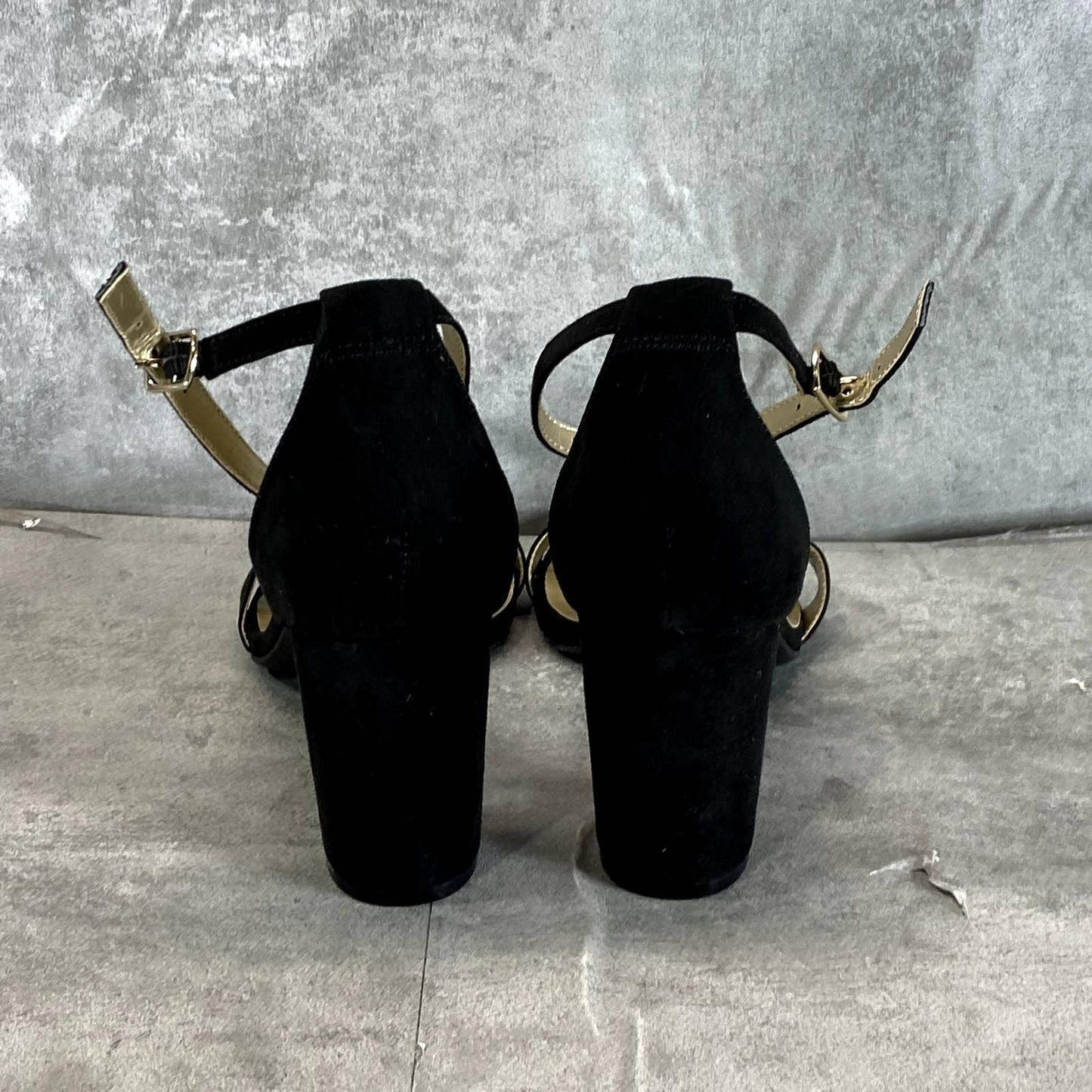 BANDOLINO Women's Black Armory Round-Toe Block-Heel Ankle-Strap Dress Sandal SZ9