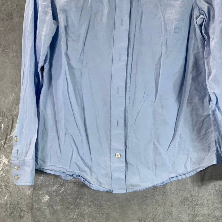 VINEYARD VINES Women's Light Blue Solid Button-Up Long-Sleeve Oxford Shirt SZ 8