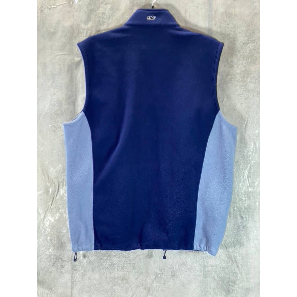 VINEYARD VINES Men's Blue Fleece Shep Full-Zip Vest SZ M
