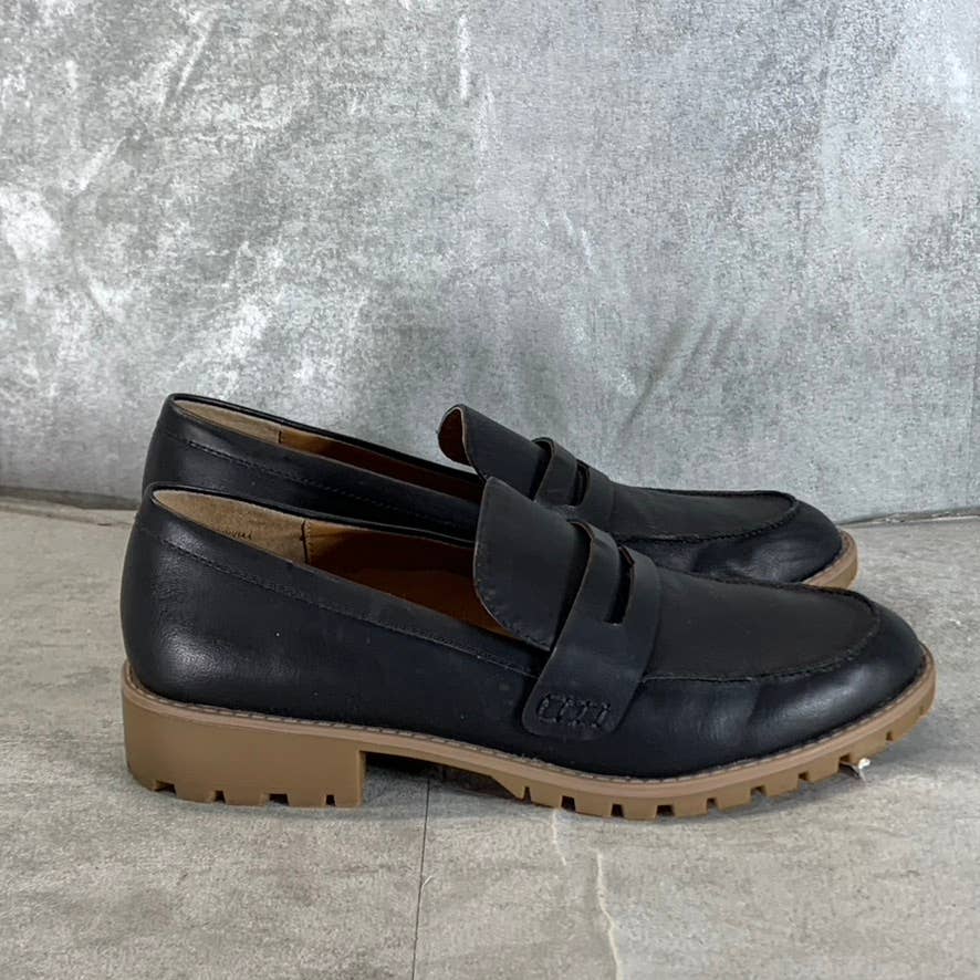 STYLE & CO Women's Black Faux-Leather Olivviaa Slip-On Penny Loafers SZ 7.5
