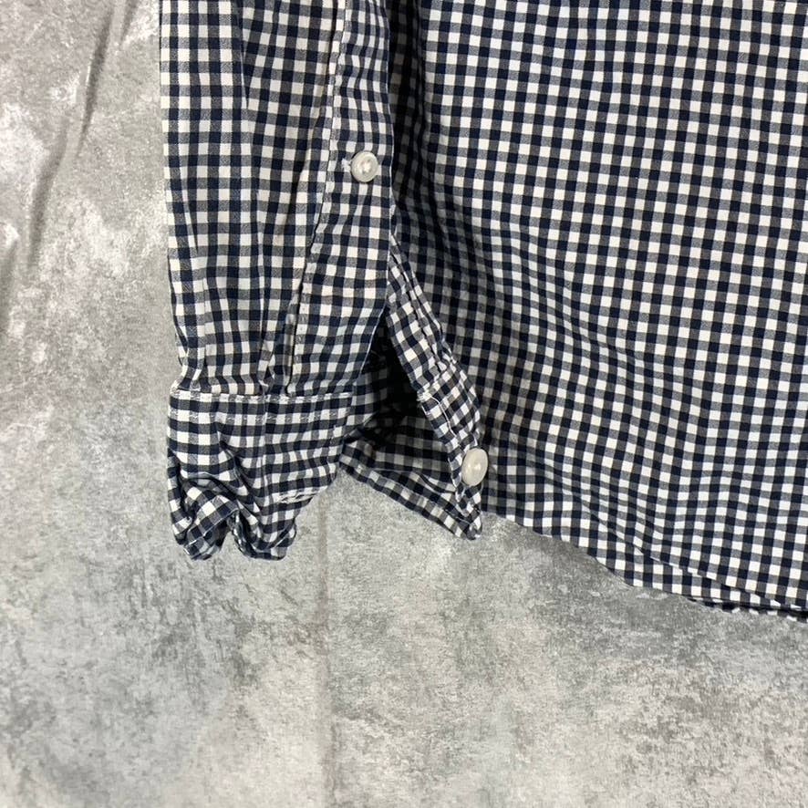 J.CREW Men's Black/White Gingham Classic-Fit Stretch Button-Up Shirt SZ M