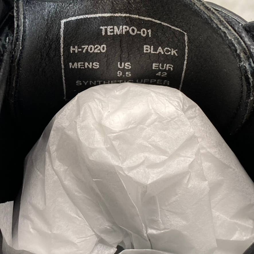 ASTON MARC Men's Black Faux-Leather Tempo Cap-Toe Lace-Up Dress Shoes SZ 9.5