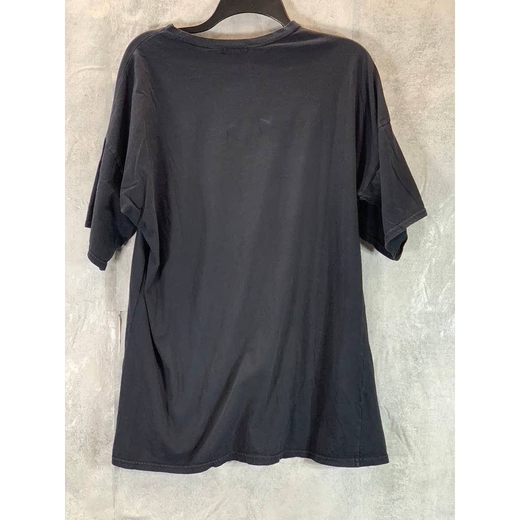 PRETTYLITTLETHING Women's Black Tupac Graphic Crewneck T-Shirt Dress SZ 8(M)