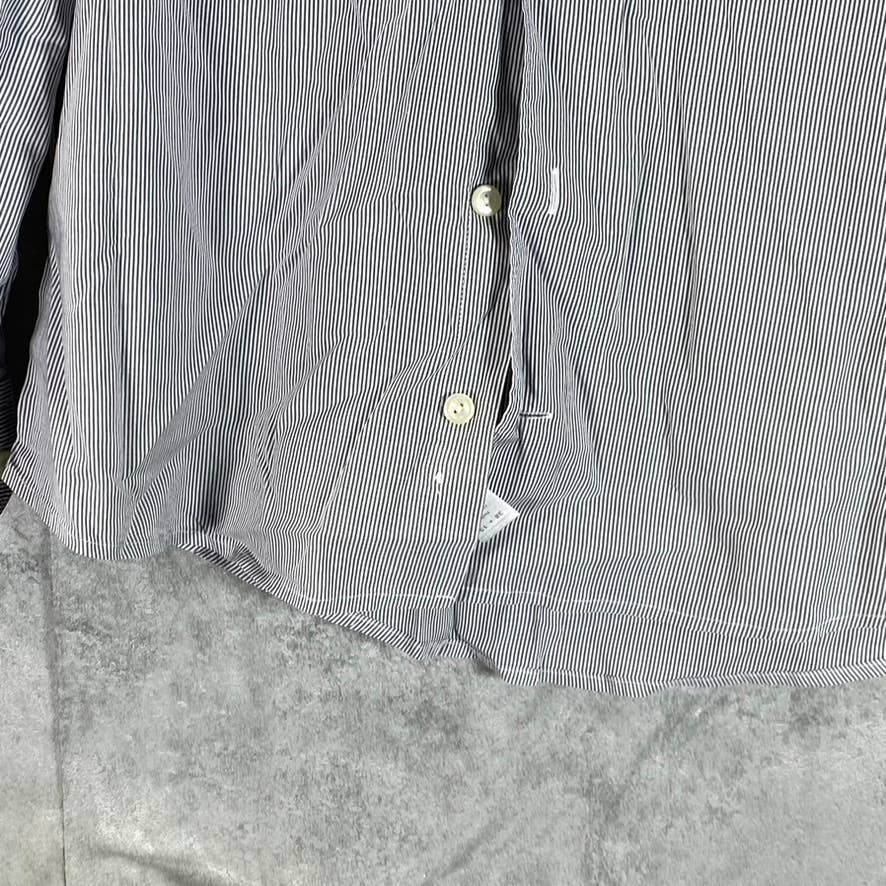 ETON Men's Grey Striped Slim Button-Up Long-Sleeve Poplin Shirt SZ S(38/15)