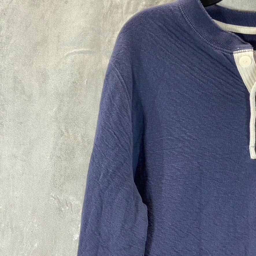 ABERCROMBIE & FITCH Men's Navy Pullover Henley Sweatshirt SZ M