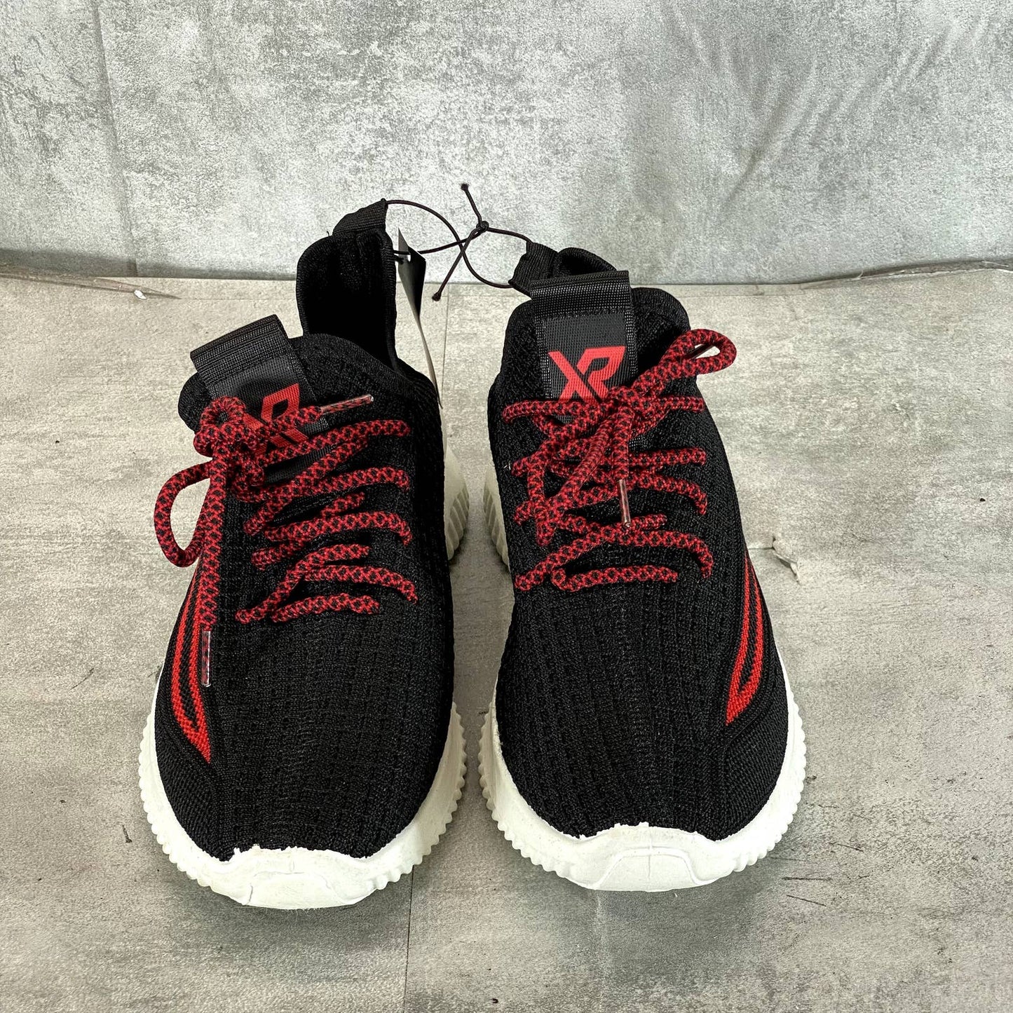 XRAY FOOTWEAR Men's Black/Red Knit Breathable Niko Lace-Up Sneakers SZ 7.5