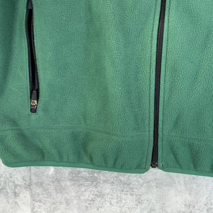 LANDS' END Men's Green Fleece Full-Zip Stand-Collar Vest SZ XL