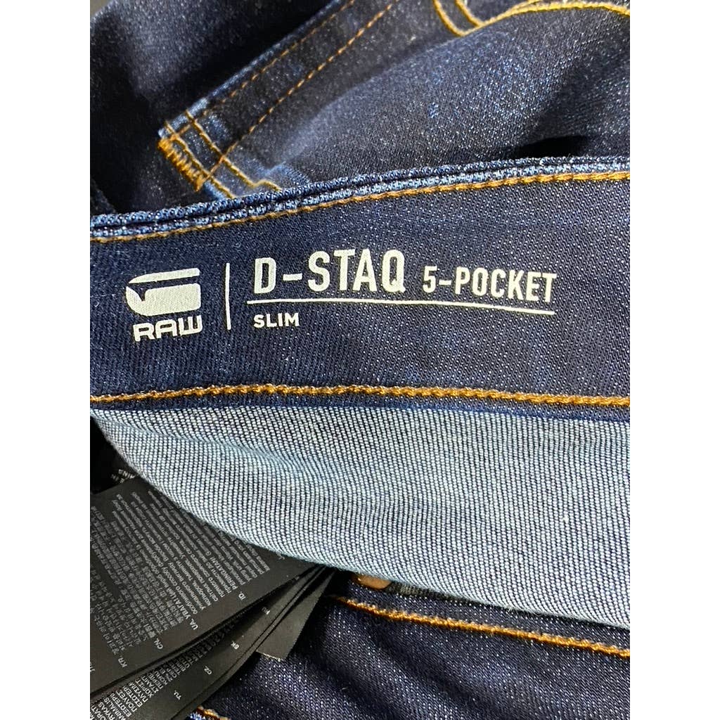 G-STAR RAW Men's Dark Aged D-Staq 5-Pocket Slim Jeans SZ 33X32