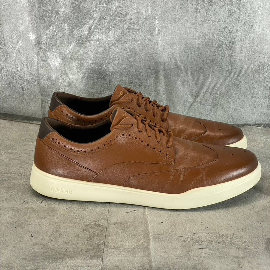 COLE HAAN ZeroGrand Men's British Tan/Ivory Wingtip Lace-Up Oxford Sneakers 13