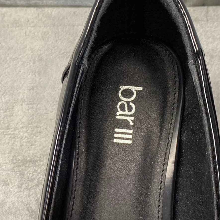 BAR III Women's Black Smooth Paz Lug-Sole Platform Slip-On Penny Loafers SZ 8