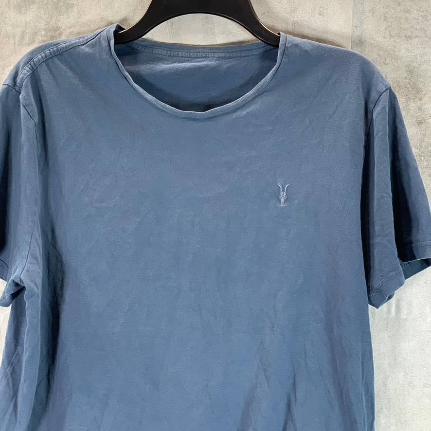 ALLSAINTS Men's Blue Brace Brushed Cotton Crewneck Short-Sleeve T-Shirt SZ L