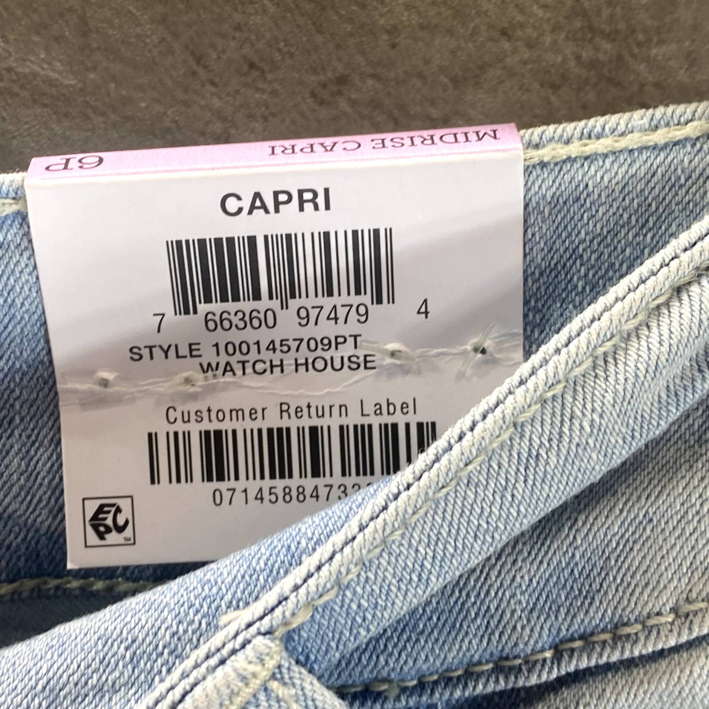 STYLE & CO Women's Petite Watch House Mid-Rise High-Cuff Capri Jeans SZ 6P