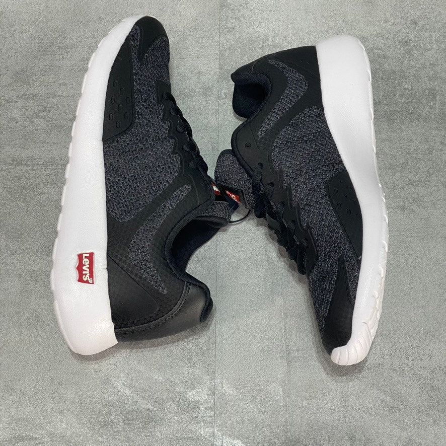 LEVI'S Black Men's Delta Knit Breathable Chunky Sole Lightweight Sneakers SZ 9