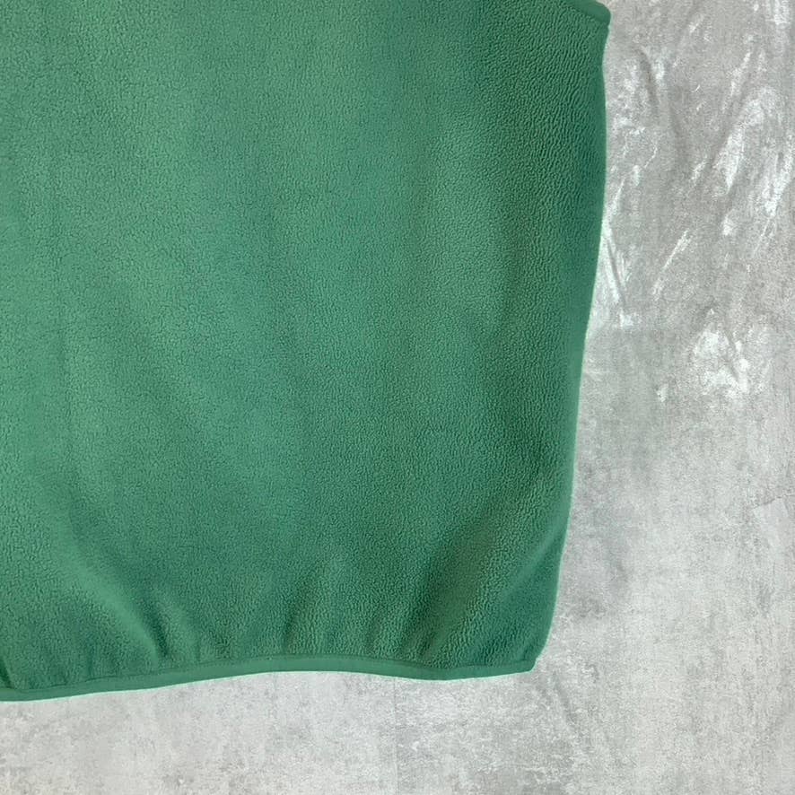 LANDS' END Men's Green Fleece Full-Zip Stand-Collar Vest SZ XL