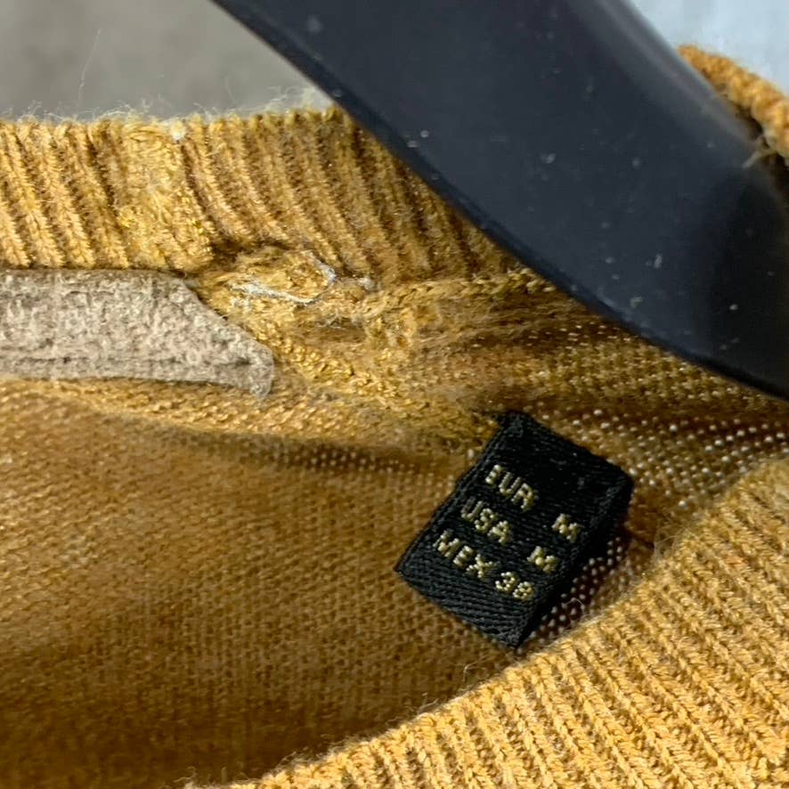 MASSIMO DUTTI Men's Tan Cotton Silk Crewneck Pullover Lightweight Sweater SZ M