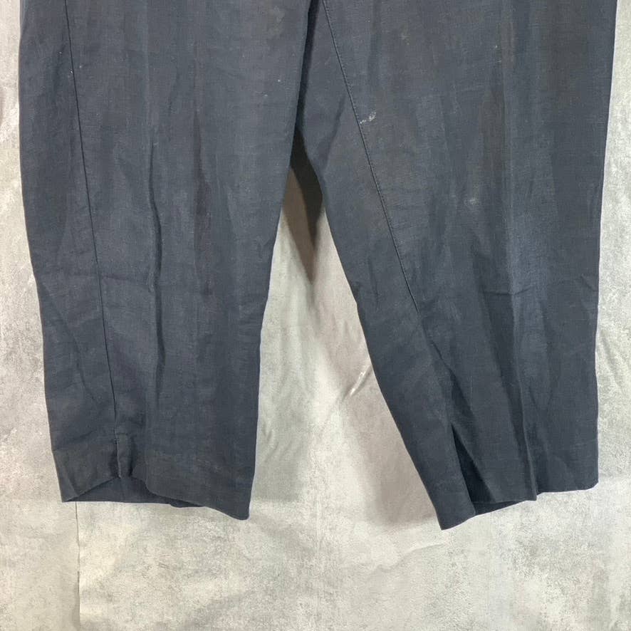 L.L. BEAN Women's Navy Linen Classic-Fit Pants SZ 16