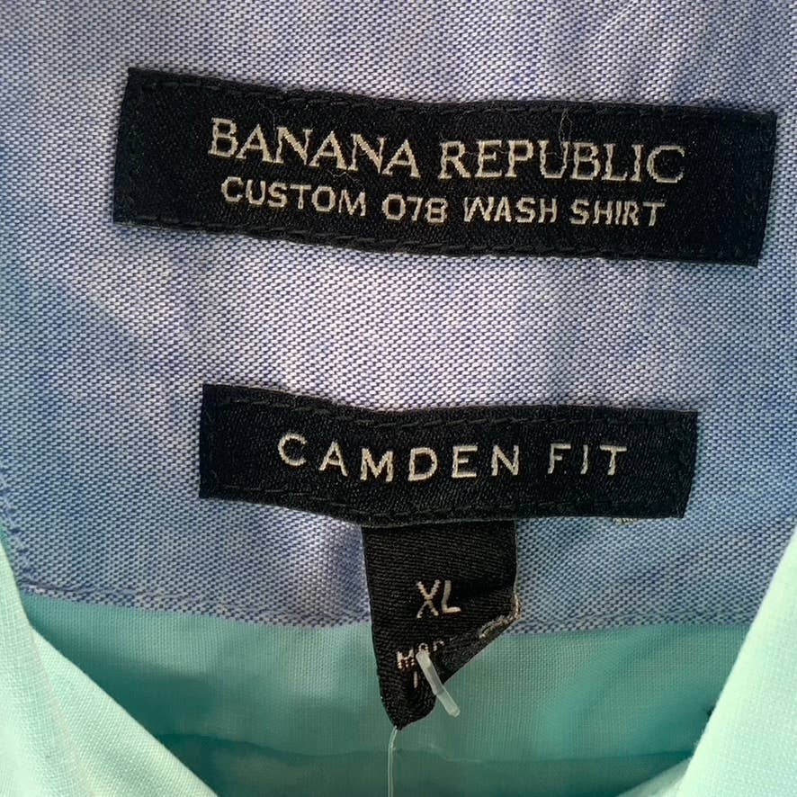 BANANA REPUBLIC Men's Light Blue Candem-Fit Custom 078 Wash Button-Up Shirt SZXL