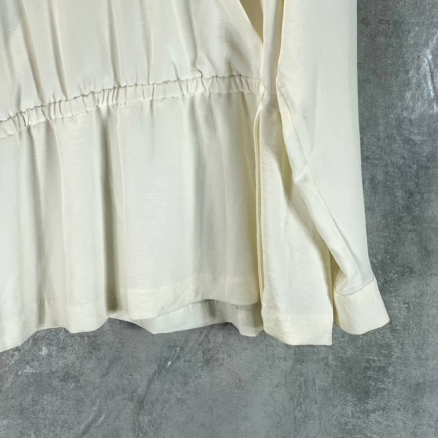 ALFANI Women's Calla Lily Faux-Wrap Long-Sleeve Peplum Top SZ XL