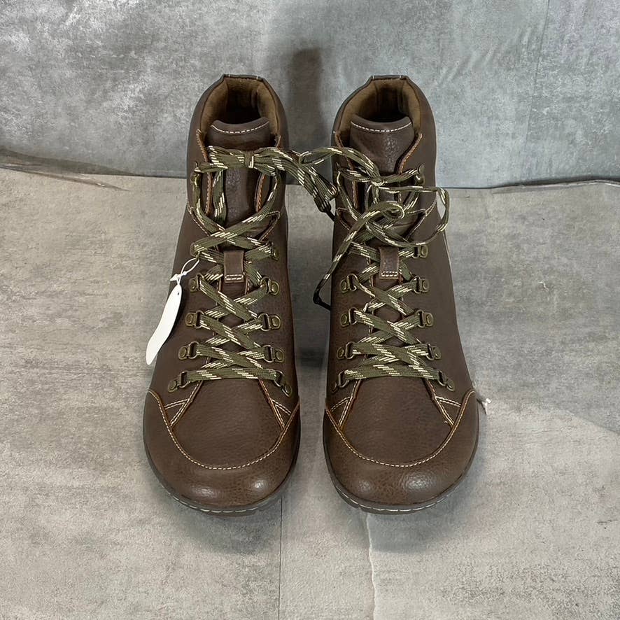 BOC Women's Brown Faux-Leather Alyssa Comfort Lace-Up Ankle Boots SZ 11