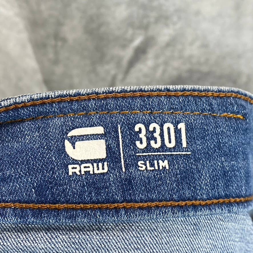 G-STAR RAW Men's Faded Niagara Restored 3301 Slim-Fit Jeans SZ 33X32