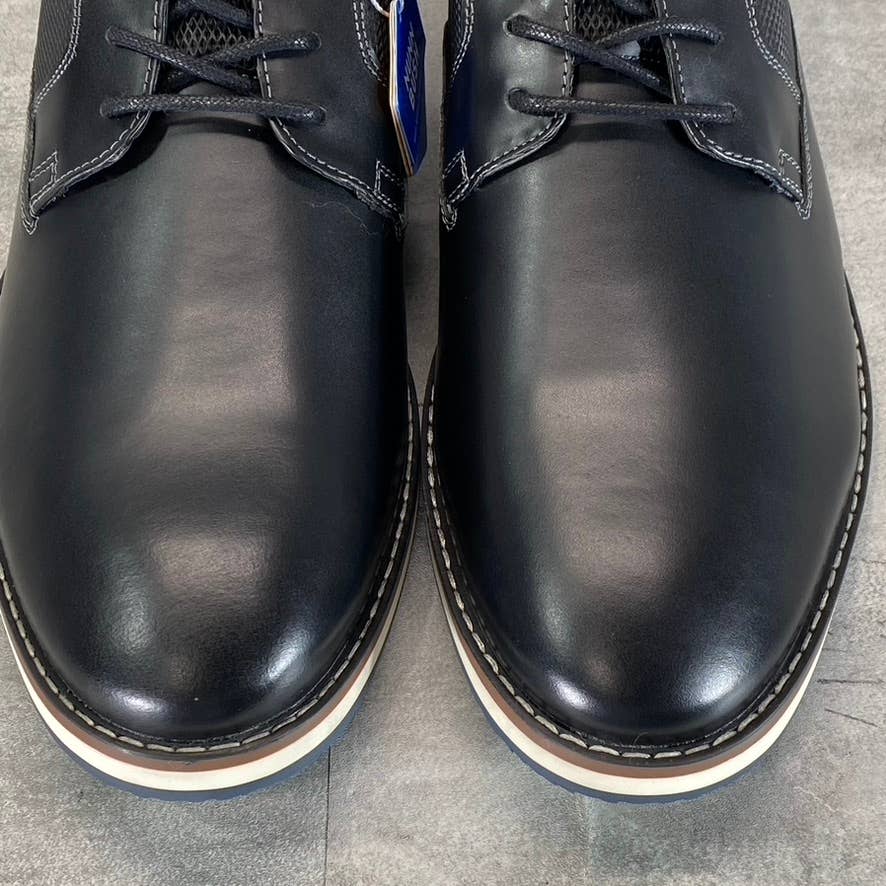 NUNN BUSH Men's Black Multi Circuit Plain Toe Lace-Up Oxfords SZ 12