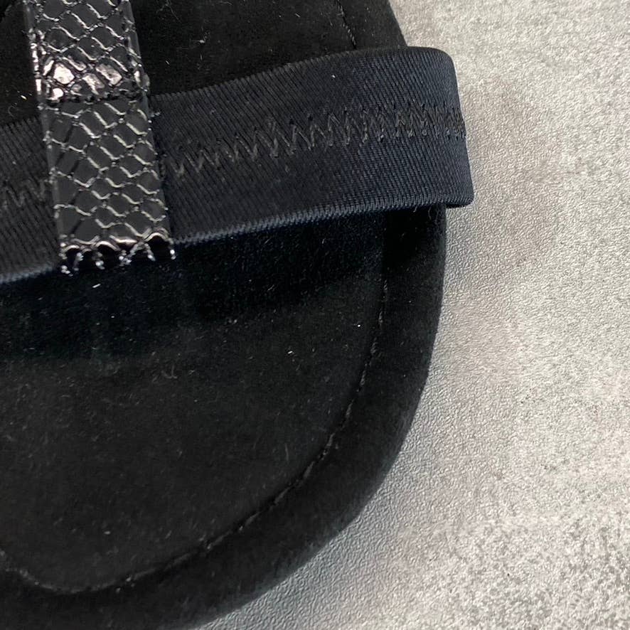 ALFANI Step N' Flex Women's Black Snake Embossed Voyage Wedge Slide Sandals SZ10