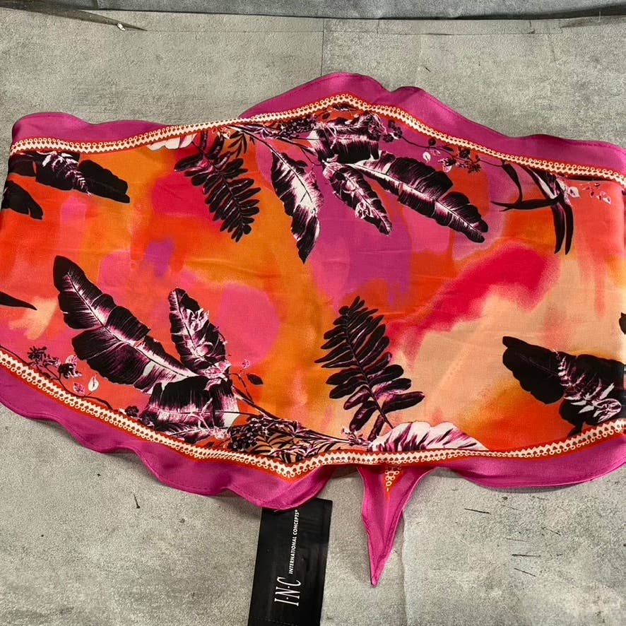 INC INTERNATIONAL CONCEPTS Women's Fuschia Palm-Print Kite Scarf SZ OS