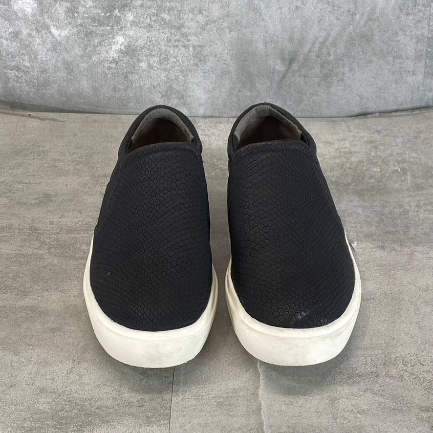 DR. SCHOLL'S Women's Black Snake Faux Leather Wander Up Slip-On Sneakers SZ 7.5