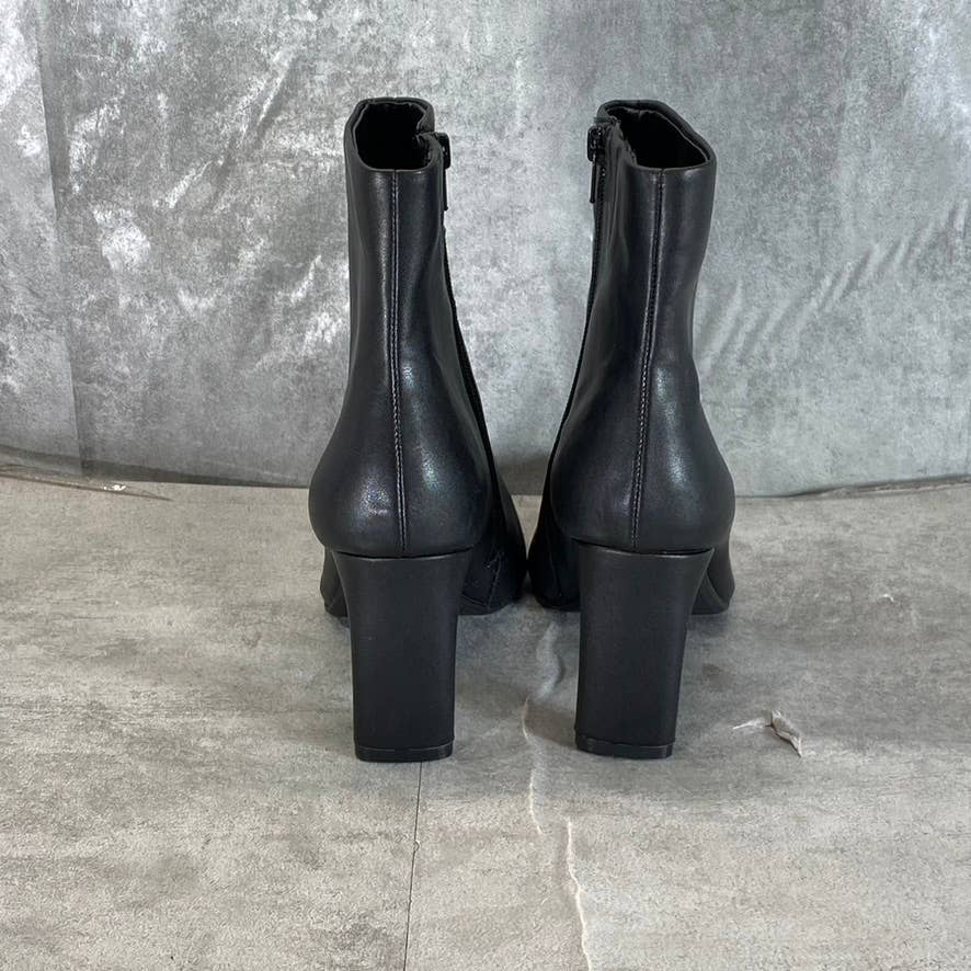 ALFANI Step N' Flex Women's Black Faux-Leather Terrie Side-Zip Booties SZ 7.5