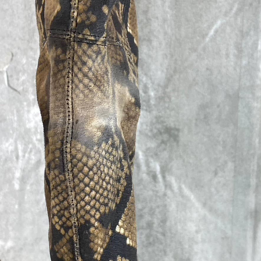 MARC FISHER Women's Snake Multi Luley Almond-Toe Over-The-Knee Boots SZ 10