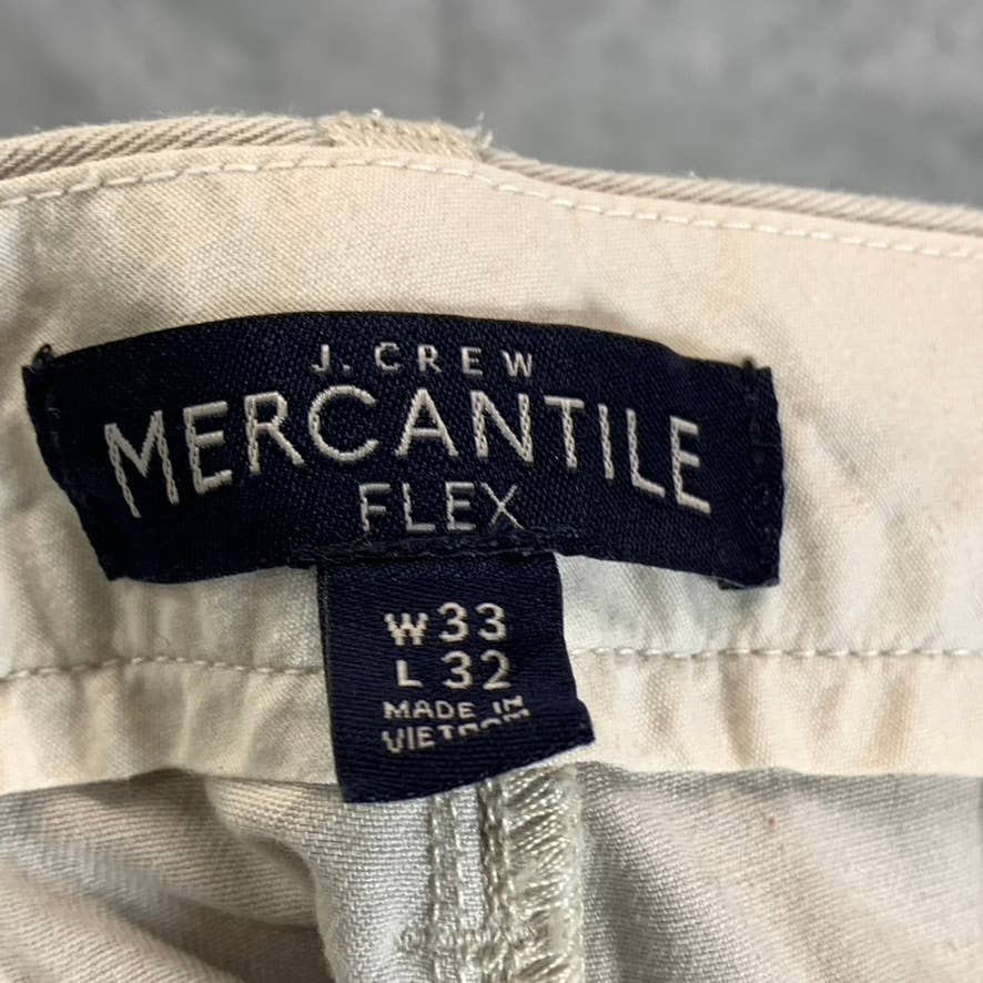 J.CREW Men's Beige Mercantile Flex Slim-Fit Chino Pants SZ 33X32